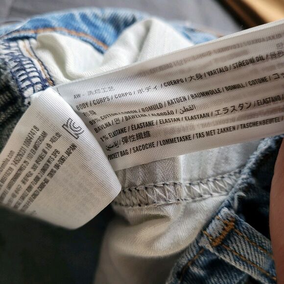 Abercrombie & Fitch Curve Love The Dad Cutoff Short Womens Sz 26 Blue High Rise - Picture 3 of 7